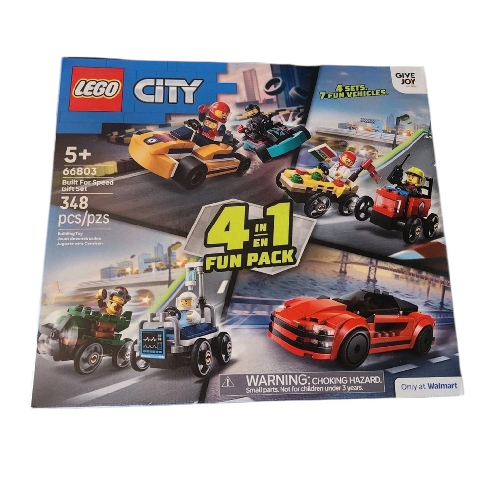 LEGO City 4-in-1 Fun Pack 7 Vehicle Set - Red, Blue, Black. Brand New!